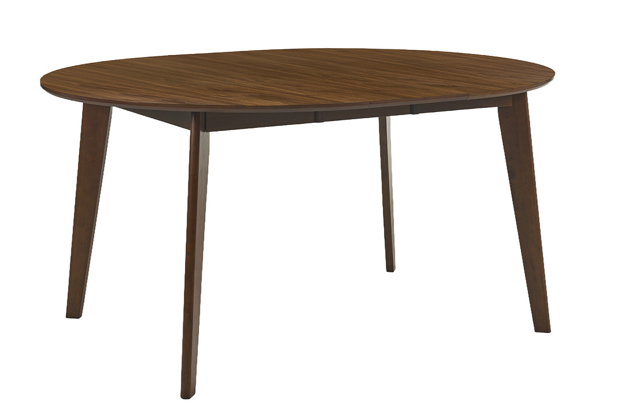 Runder ausziehbarer Esstisch in Walnussfinish L120-150 cm LEENA