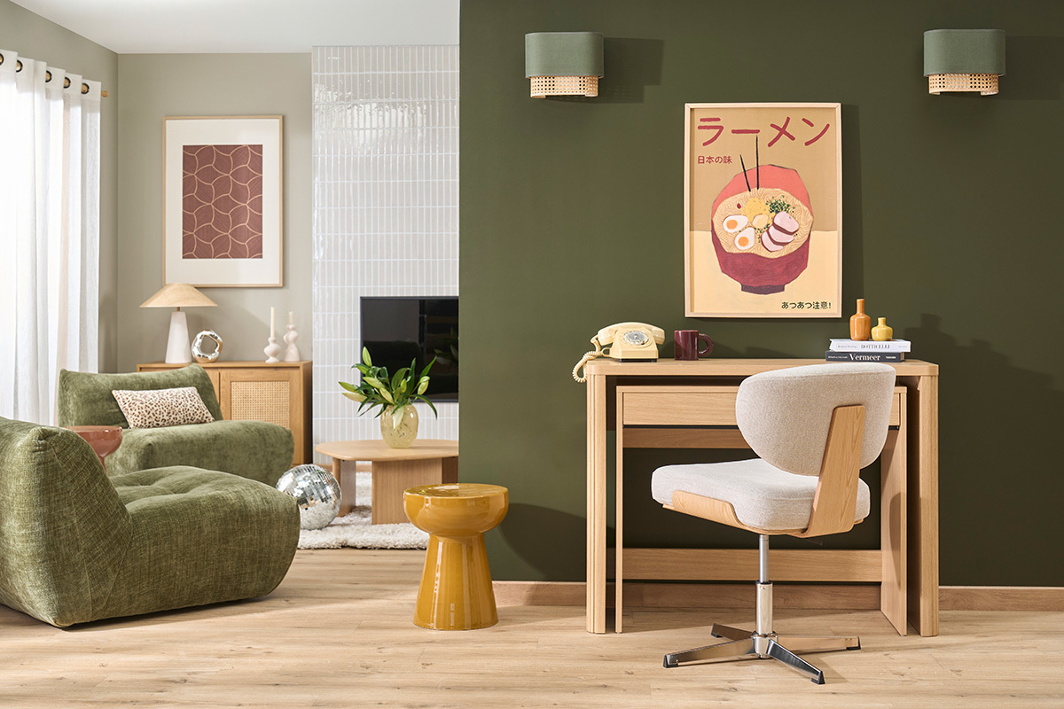 Runder Beistelltisch aus emailliertem Metall in Bronze D34 cm MOGOU