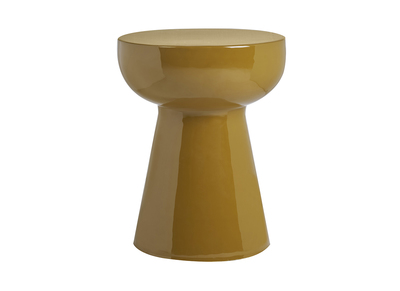 Runder Beistelltisch aus emailliertem Metall in Bronze D34 cm MOGOU