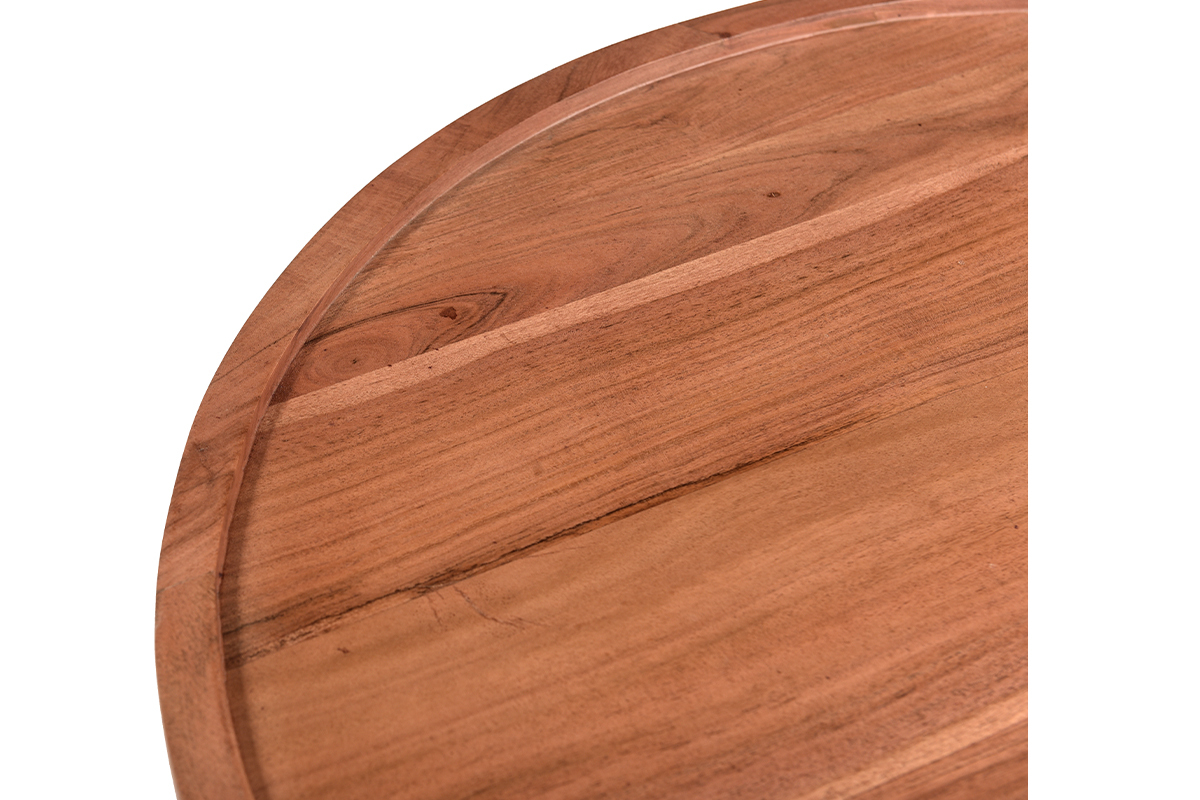 Runder Couchtisch aus massivem Akazienholz D80 HITA