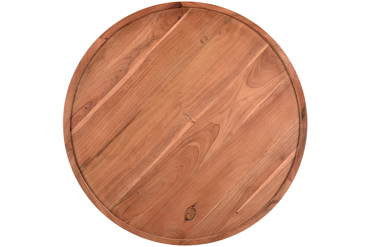 Runder Couchtisch aus massivem Akazienholz D80 HITA