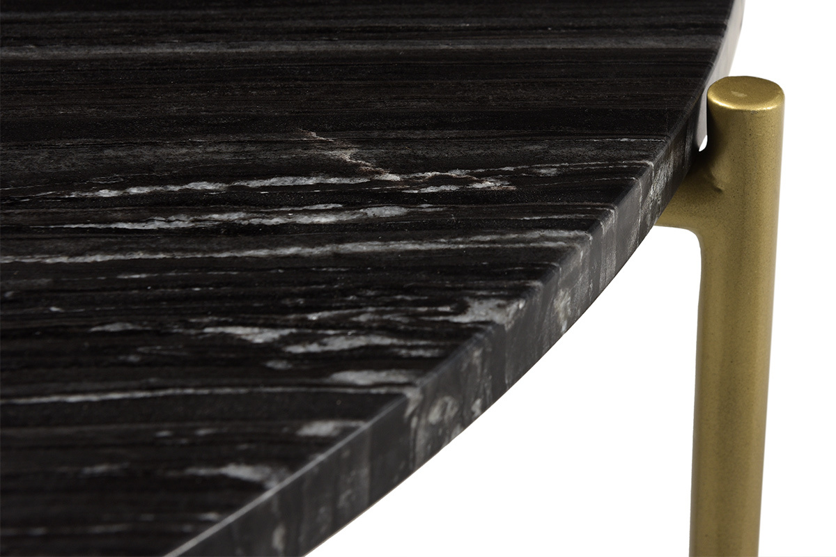 Runder Couchtisch aus schwarzem Marmor SILLON
