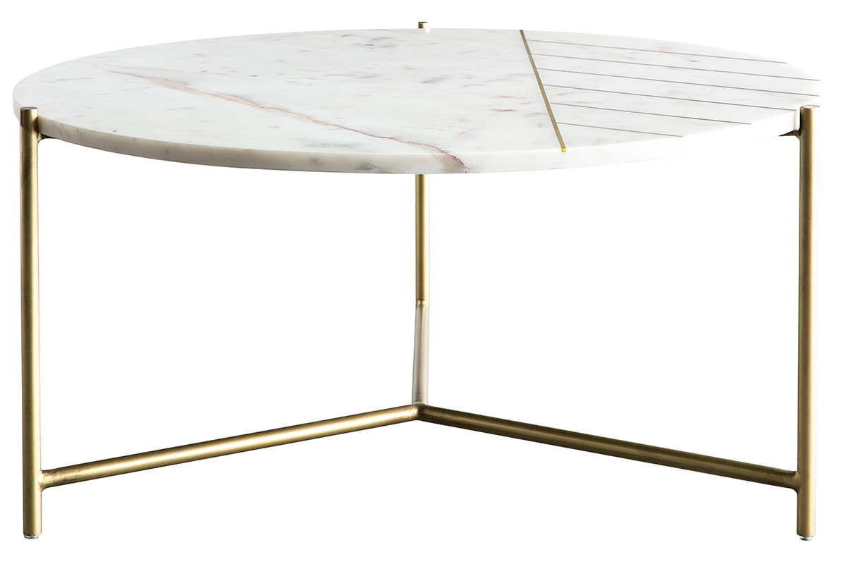 Runder Couchtisch aus weiem Marmor SILLON