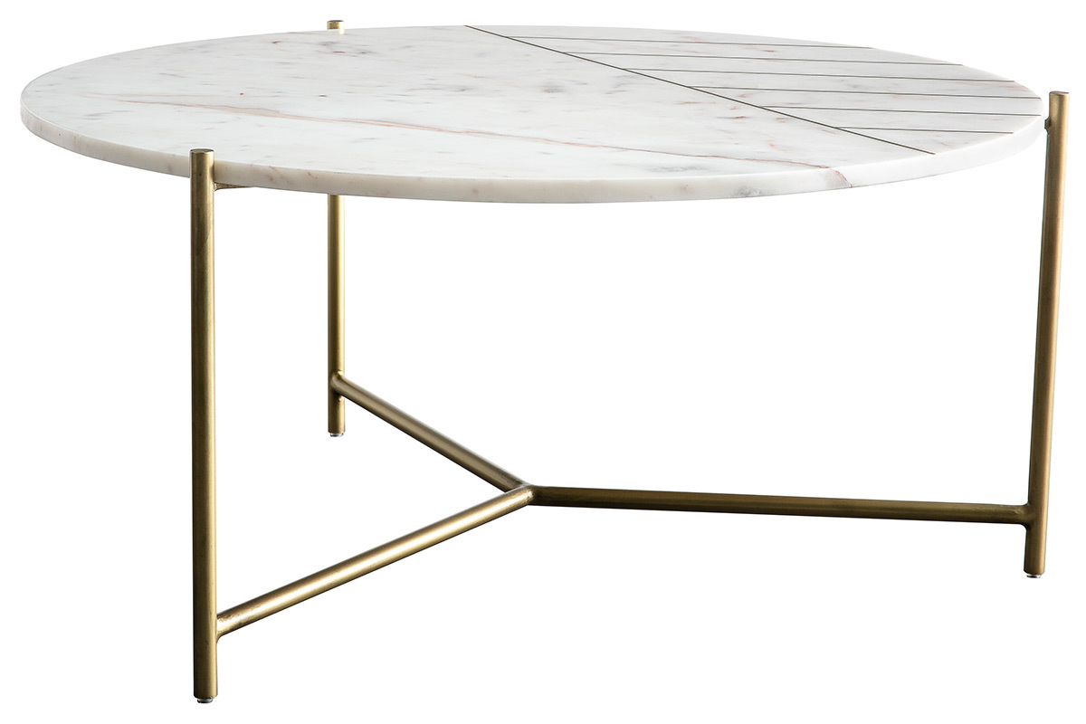 Runder Couchtisch aus weiem Marmor SILLON
