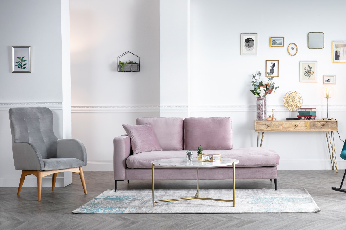 Runder Couchtisch aus weiem Marmor SILLON