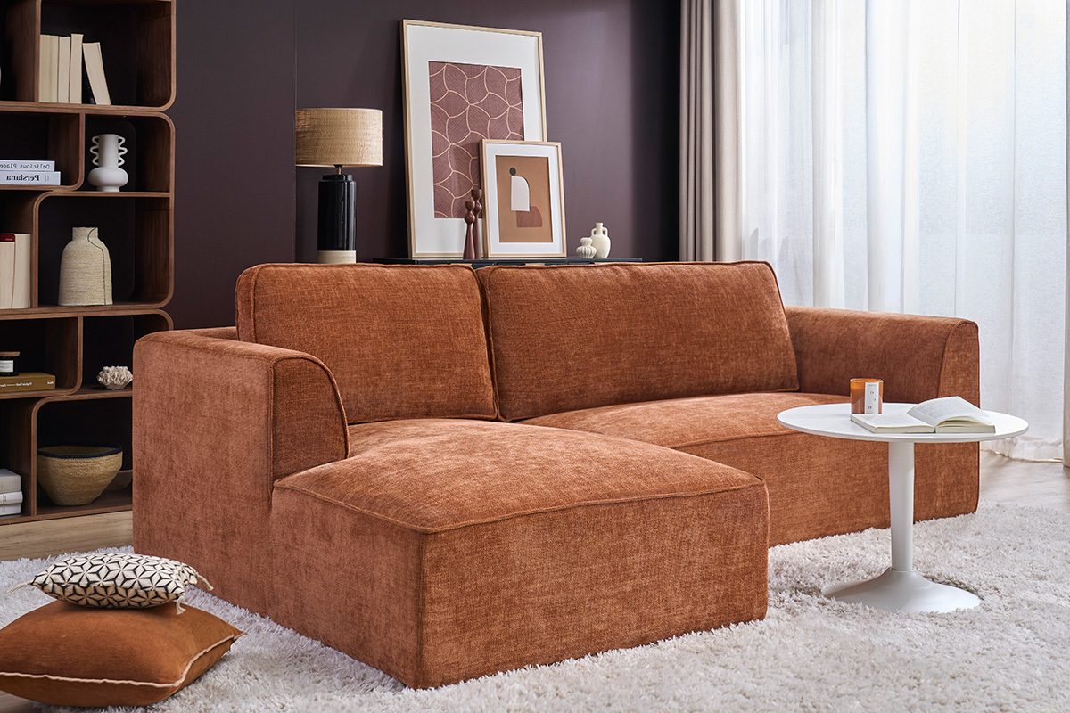 Runder Design-Couchtisch aus wei�er Keramik und Metall D60 cm MALOU