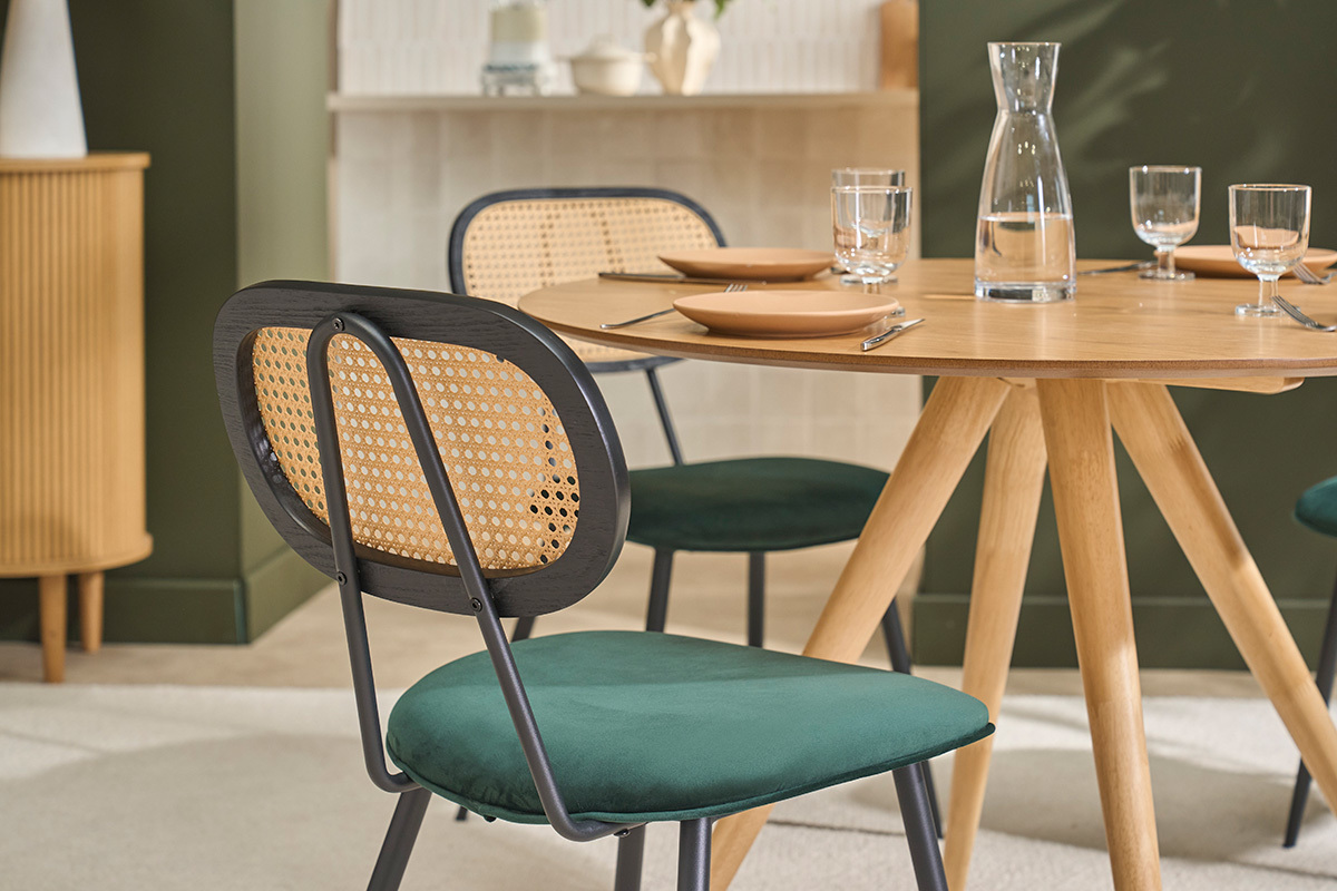 Runder Design-Esstisch aus hellem Holz, Esche D106 cm WALFORD