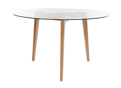 Runder Design-Esstisch DAVOS Glasplatte