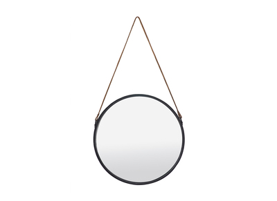Runder Design-Spiegel KARL schwarzes Metall 40 cm - Runder Design-Spiegel KARL schwarzes Metall 40 cm