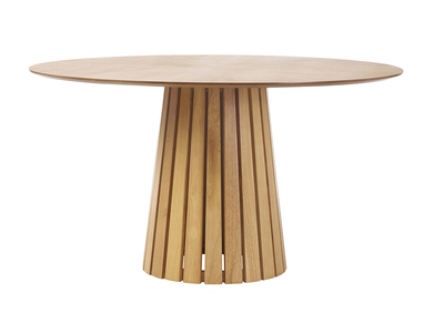 Runder Esstisch aus hellem Eichenholz D137 cm DITA