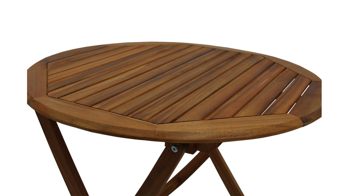 Runder Gartentisch aus Massivholz D80 cm CANOPEE