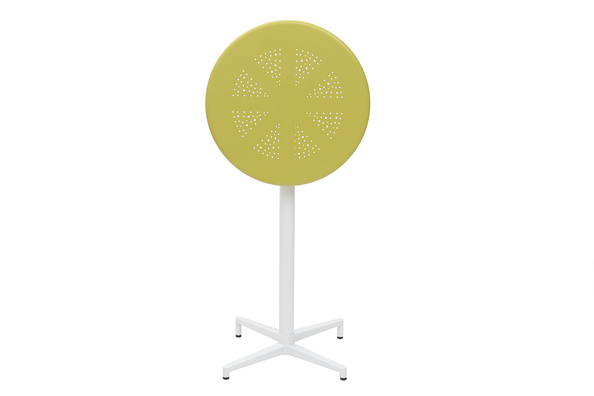 Runder hoher Klapptisch aus anisgrnem Metall DOTS