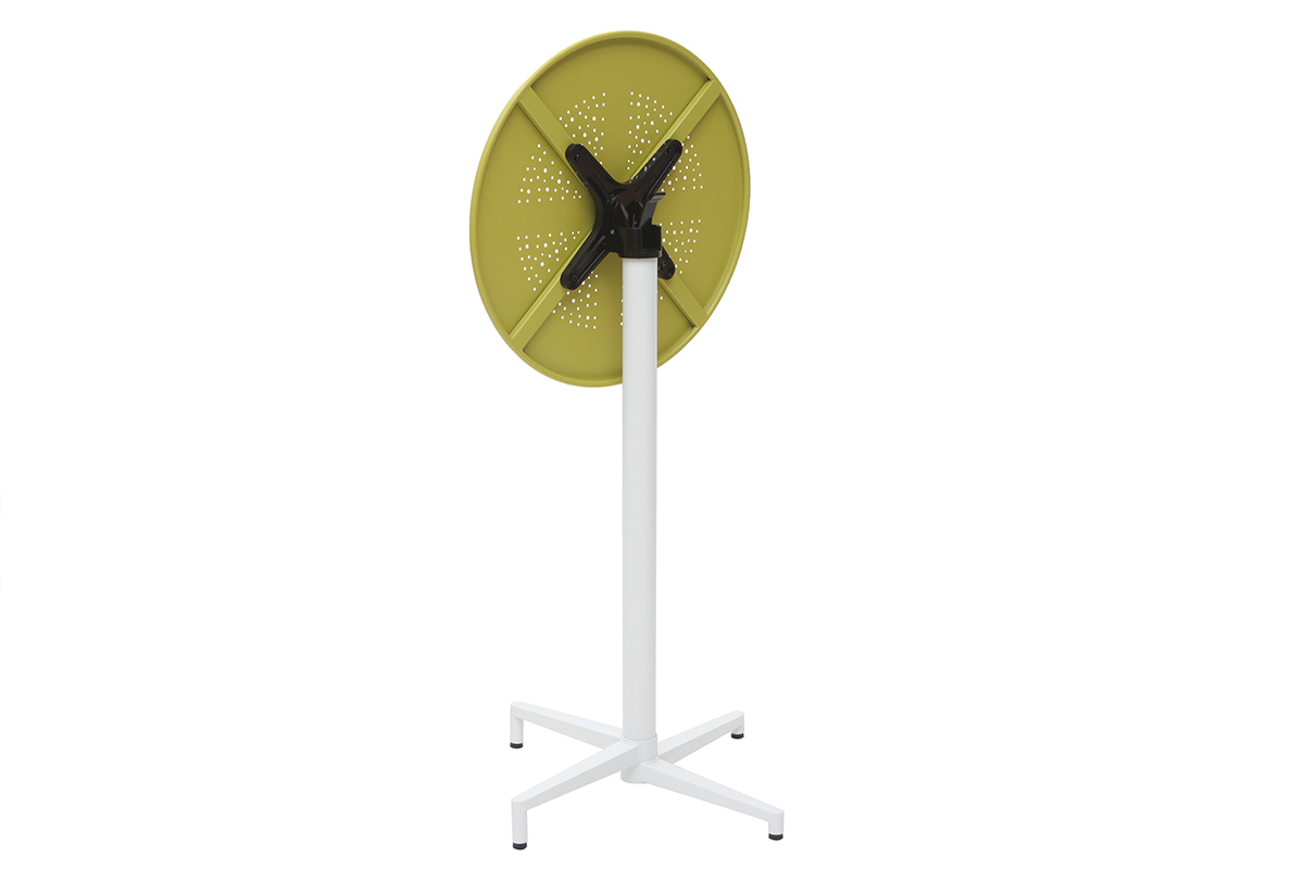 Runder hoher Klapptisch aus anisgrnem Metall DOTS