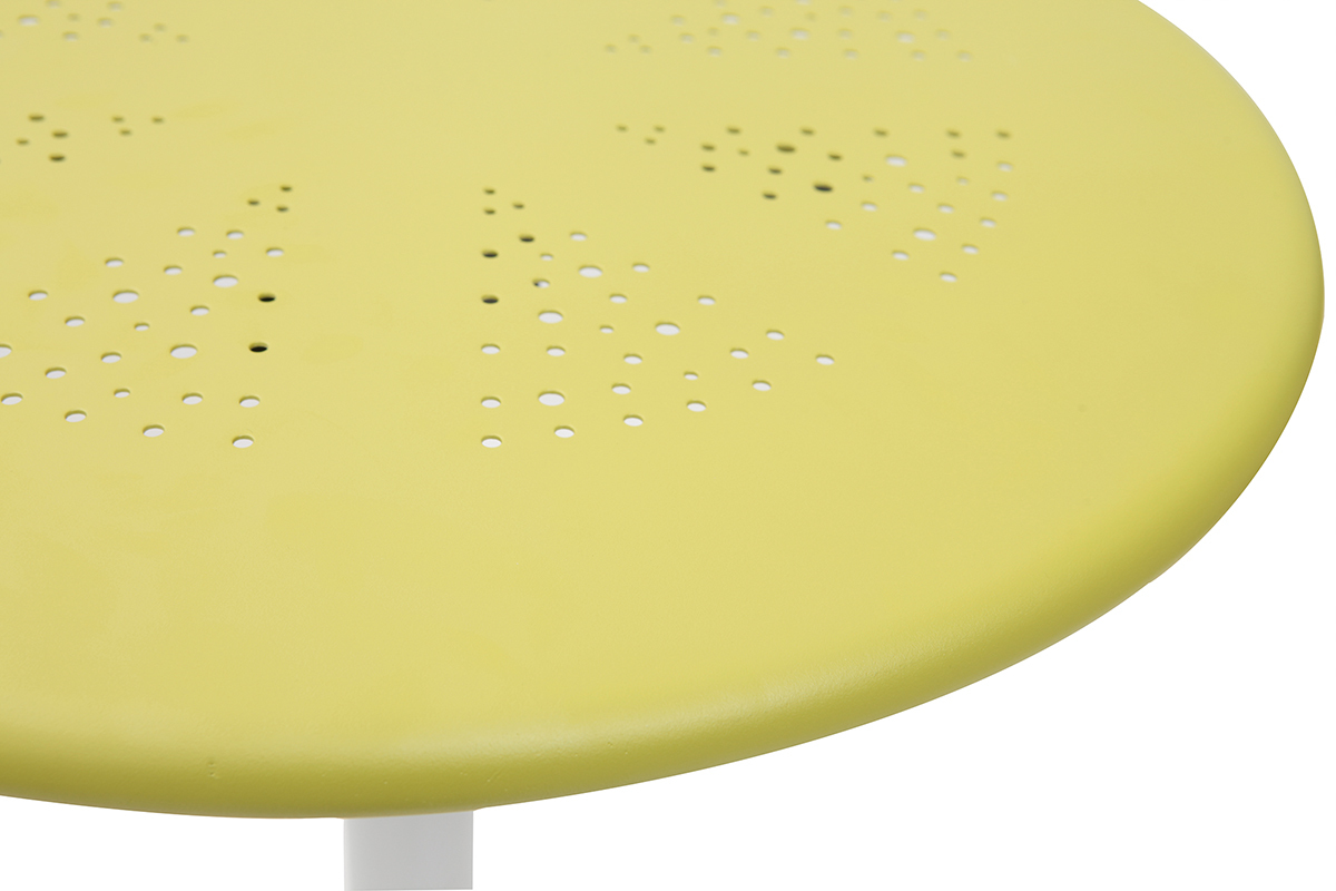 Runder hoher Klapptisch aus anisgrnem Metall DOTS