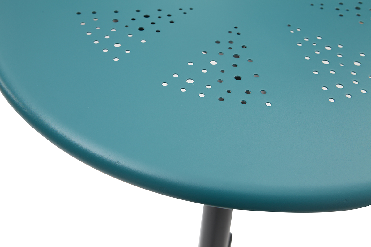 Runder hoher Klapptisch aus blaugrnem Metall DOTS