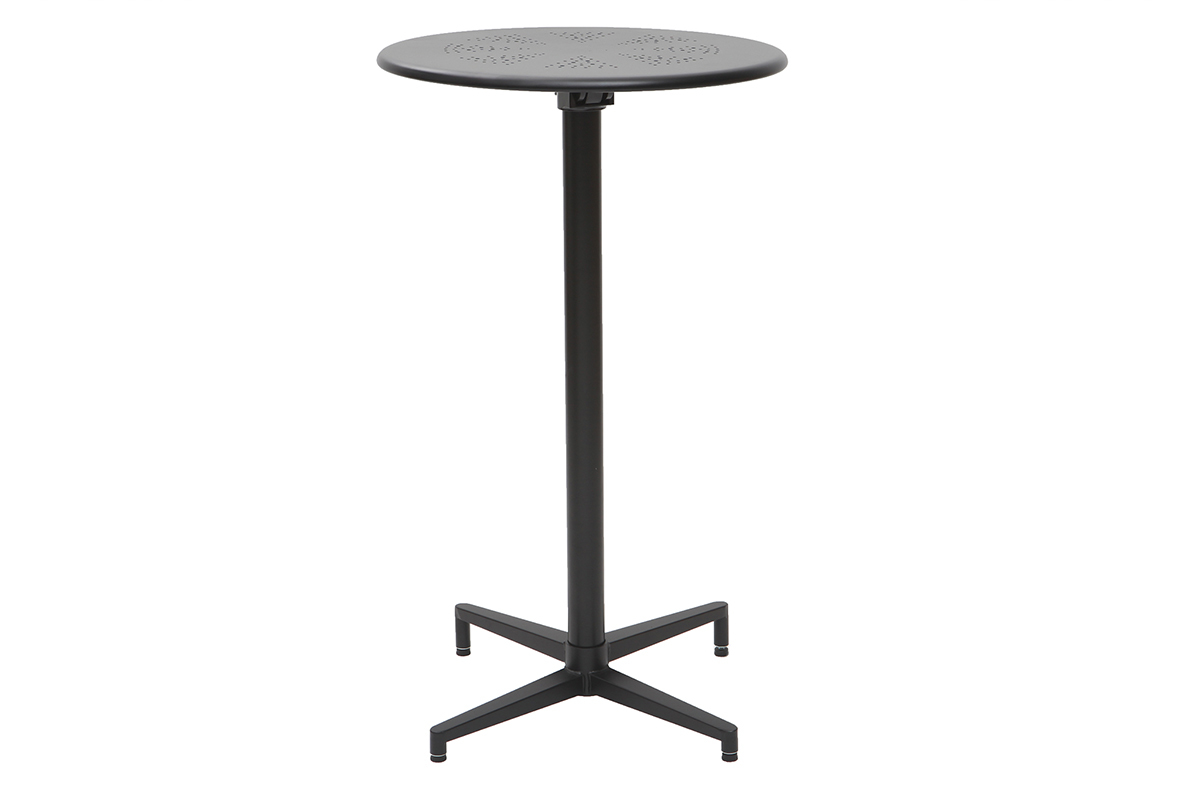 Runder hoher Klapptisch aus schwarzem Metall DOTS