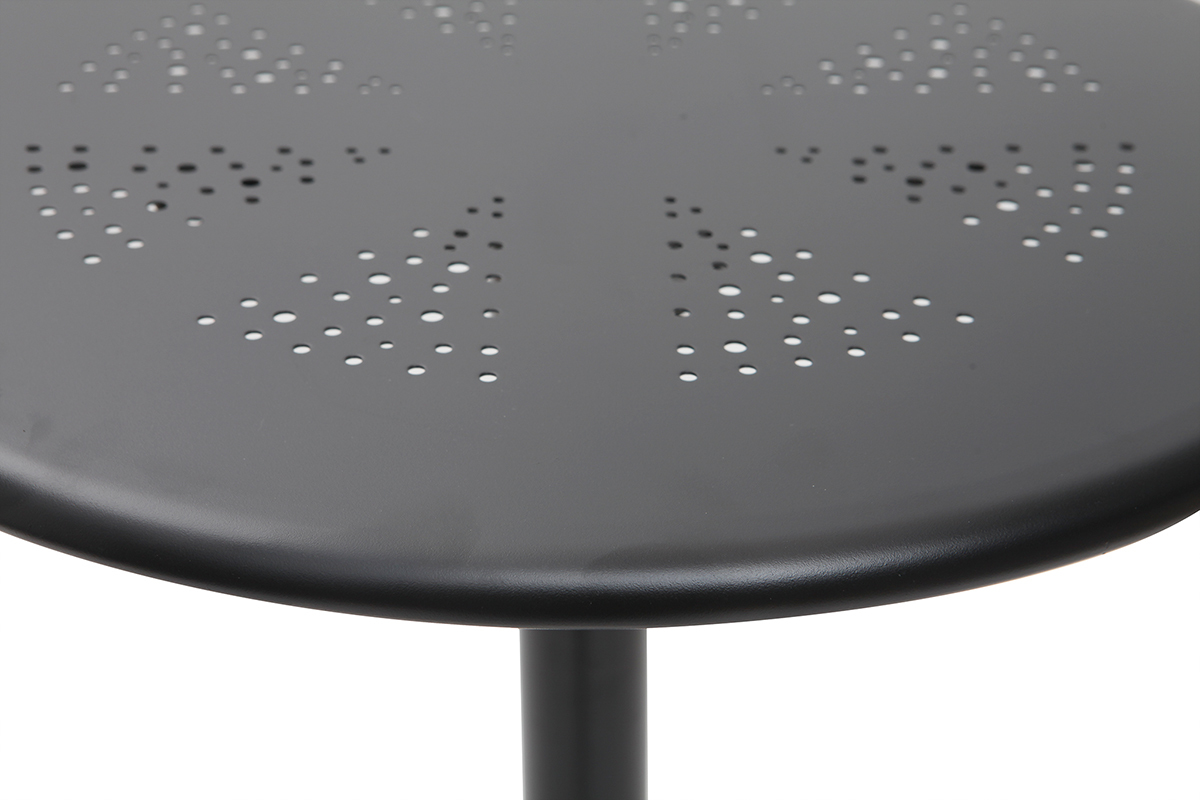 Runder hoher Klapptisch aus schwarzem Metall DOTS