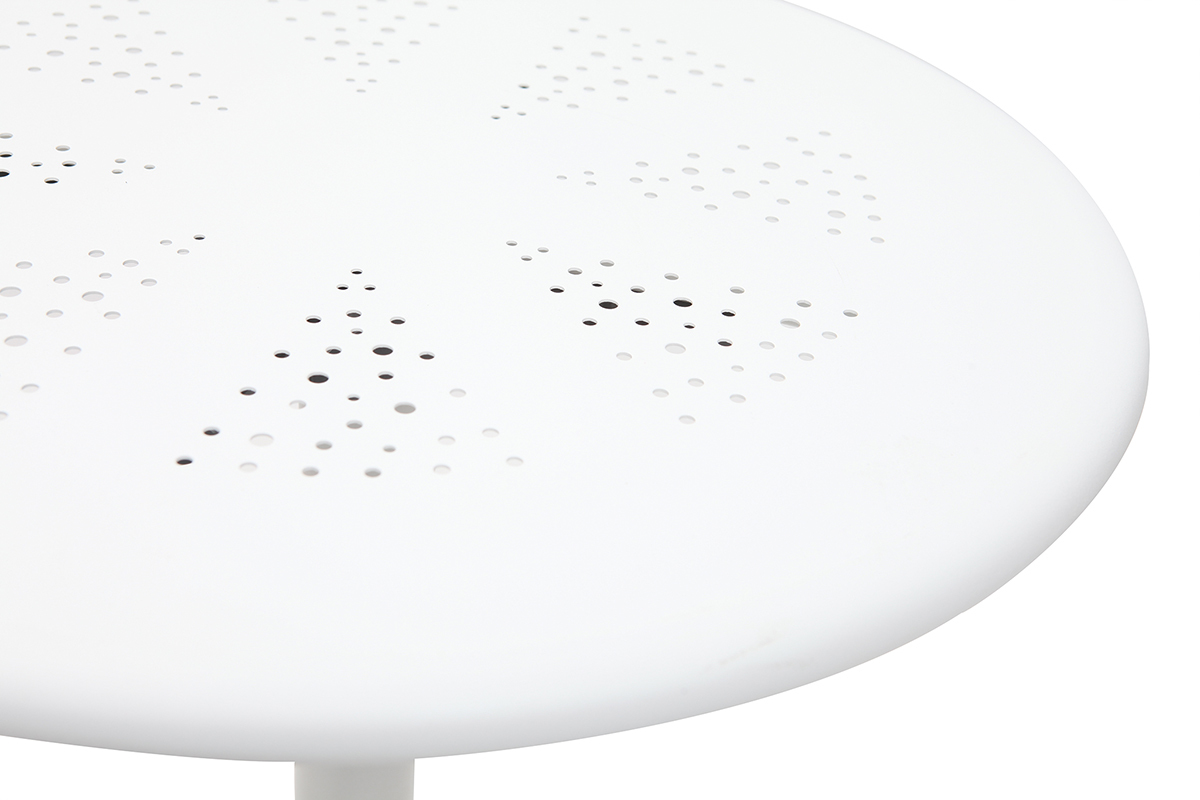 Runder hoher Klapptisch aus weiem Metall DOTS