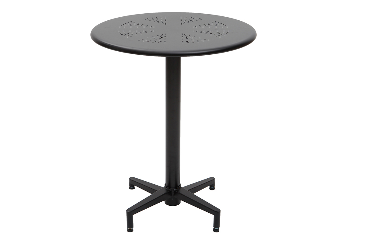 Runder Klapptisch aus schwarzem Metall D60 DOTS