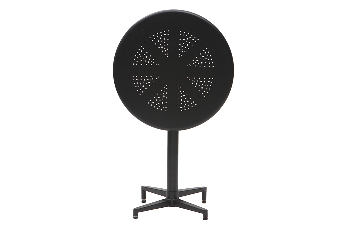 Runder Klapptisch aus schwarzem Metall D60 DOTS