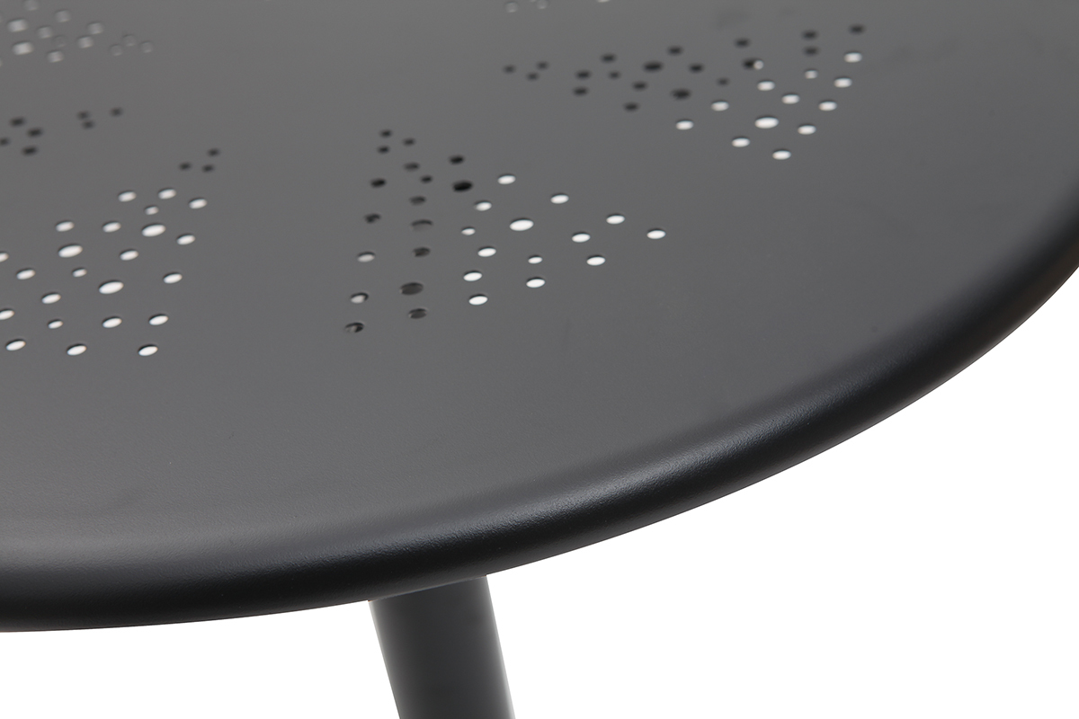 Runder Klapptisch aus schwarzem Metall D60 DOTS
