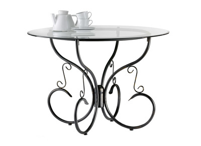 Runder K&uuml;chentisch / Esszimmertisch aus Glas und Stahl Florence