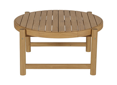 Runder niedriger Gartentisch aus massivem Teakholz D80 cm MOANA