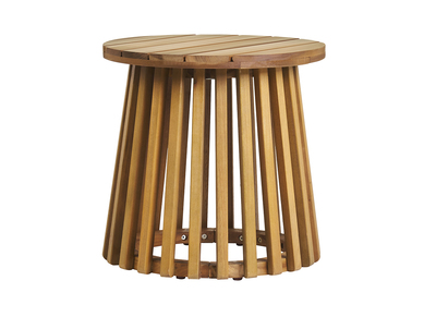 Runder niedriger Gartentisch aus Massivholz D40 cm NASSAU