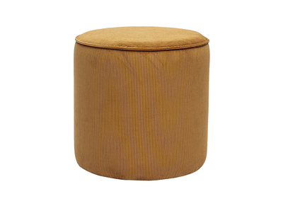 Runder Pouf aus gelbem Cord-Samt D40 cm PAUL