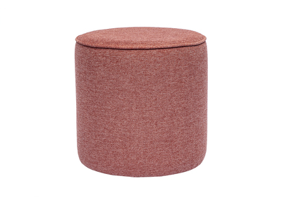 Runder Pouf aus Samteffekt-Stoff in Terrakotta-Textur D40 cm PAUL