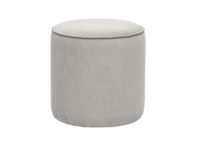 Runder Samtpouf in Taupe mit Rippenmuster D40 cm PAUL