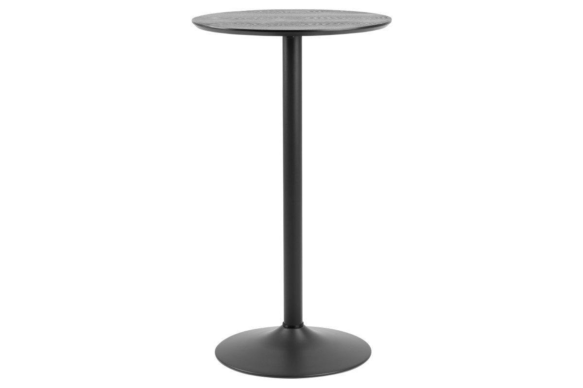 Runder Stehtisch aus schwarzem Holz und Metall D60 cm KALI