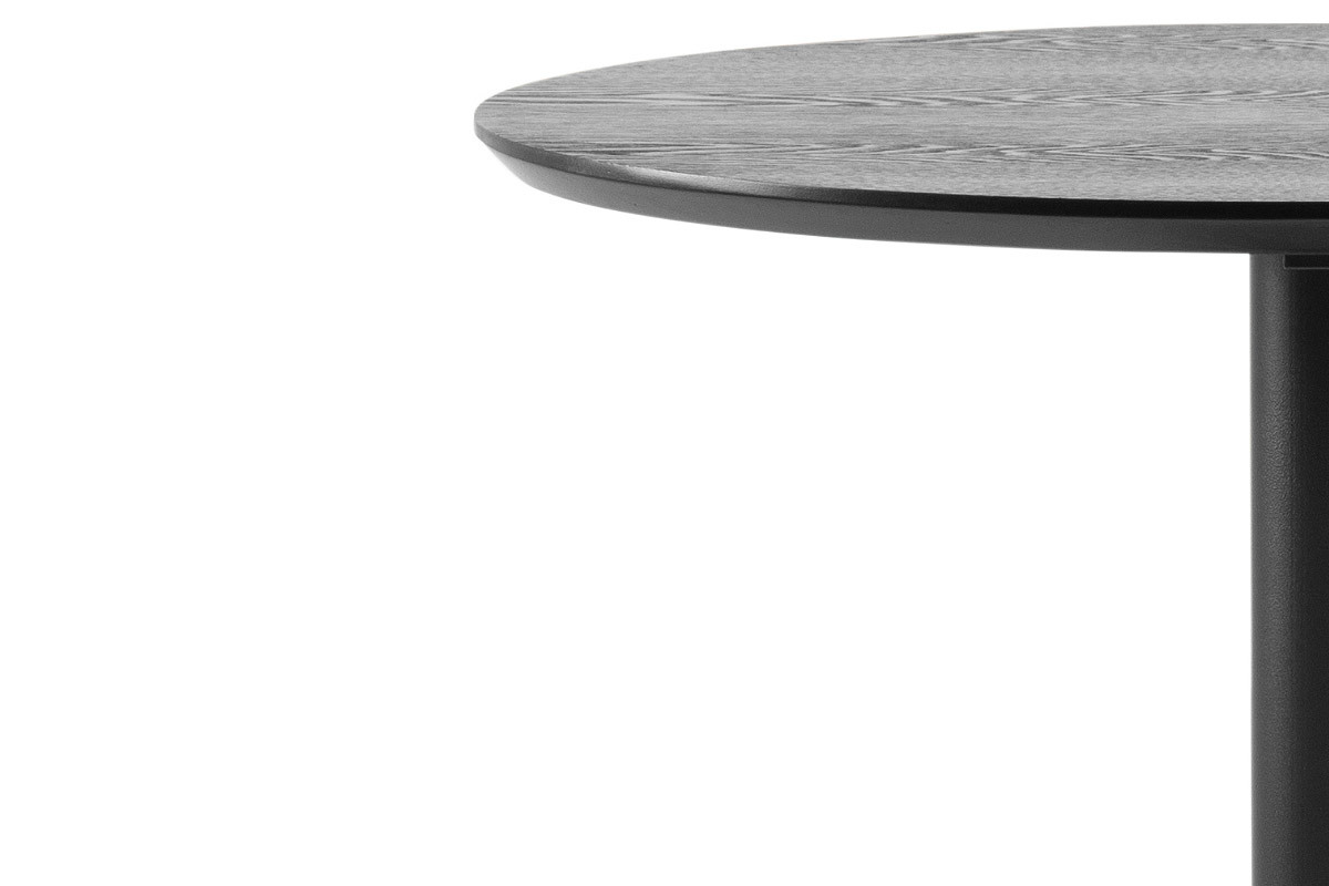 Runder Stehtisch aus schwarzem Holz und Metall D60 cm KALI