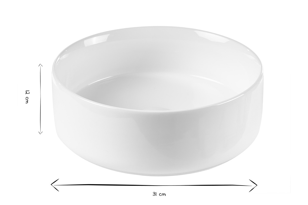Rundes Keramikwaschbecken in Wei� D31 cm MARLI