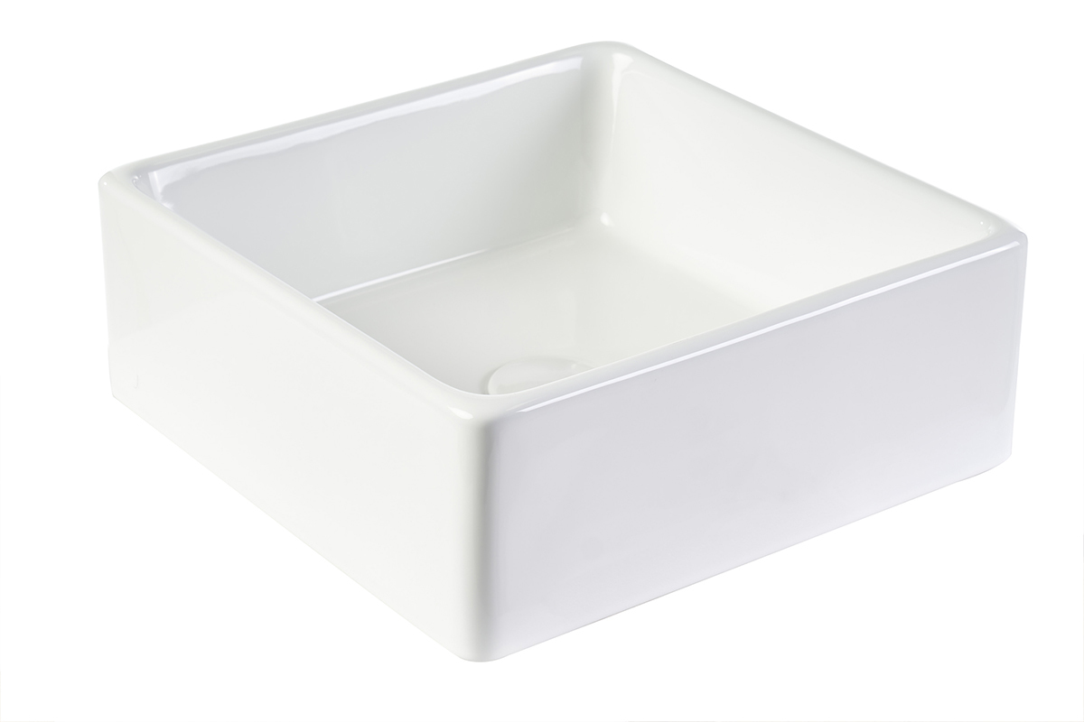 Rundes Keramikwaschbecken in Wei� L39 cm MILA
