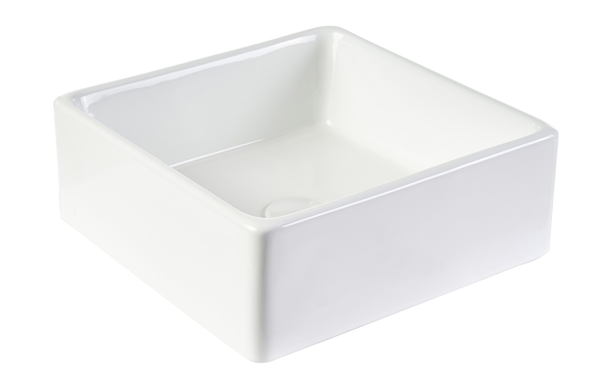 Rundes Keramikwaschbecken in Wei� L39 cm MILA