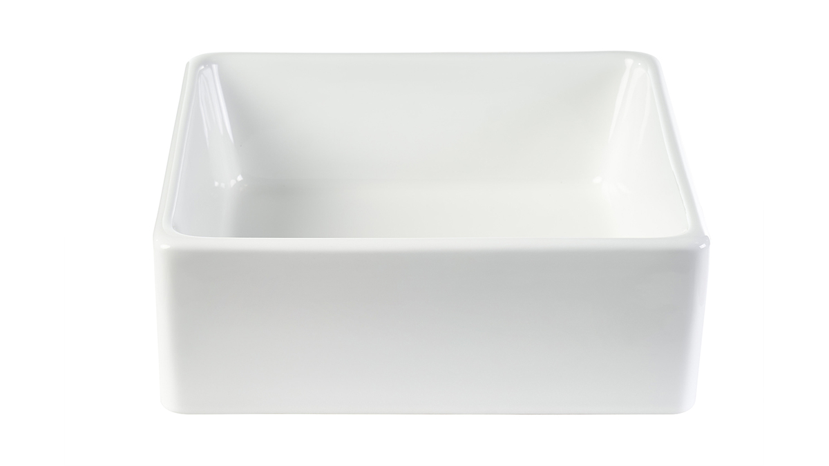 Rundes Keramikwaschbecken in Wei� L39 cm MILA