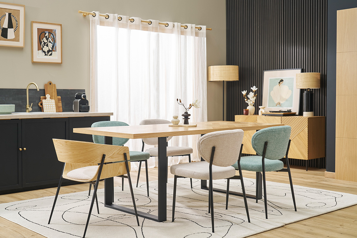 Samt Sthle in texturiertem Cladon und schwarzem Metall (Set von 2) BREKA