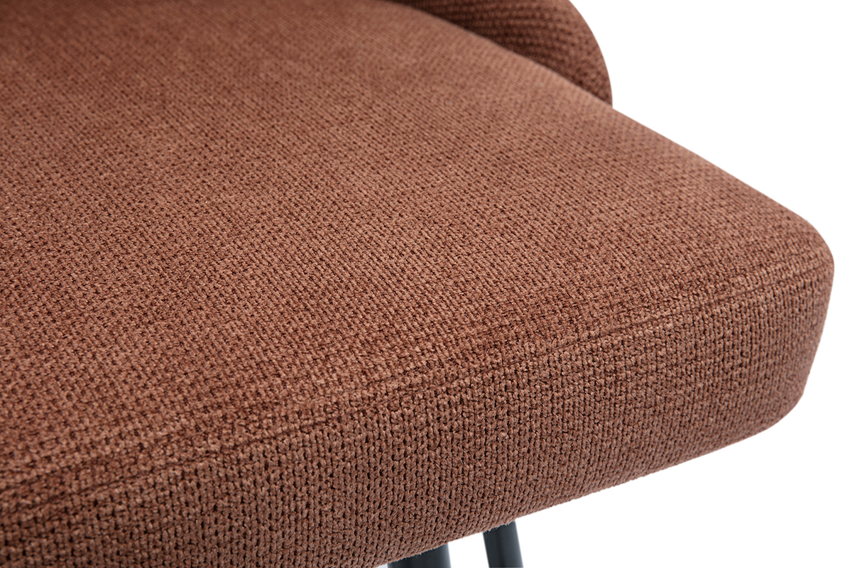 Samtdrehhocker 360 in gebrannter Erde Textur und Metall H66 cm (2er-Set) HASTA