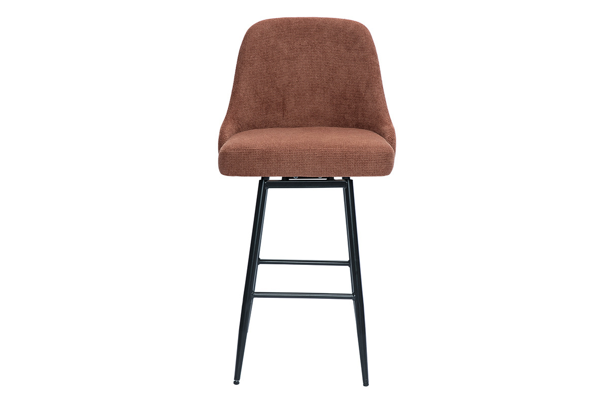 Samtdrehhocker 360� in gebrannter Erde Textur und Metall H66 cm (2er-Set) HASTA