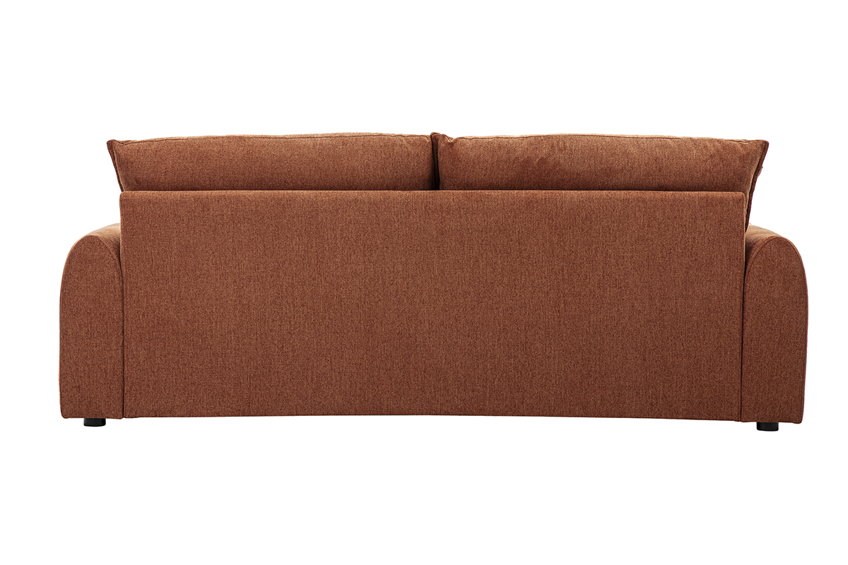 Samtiger Textur-Effekt 3-Sitzer Sofa in gebrannter Erde PIO