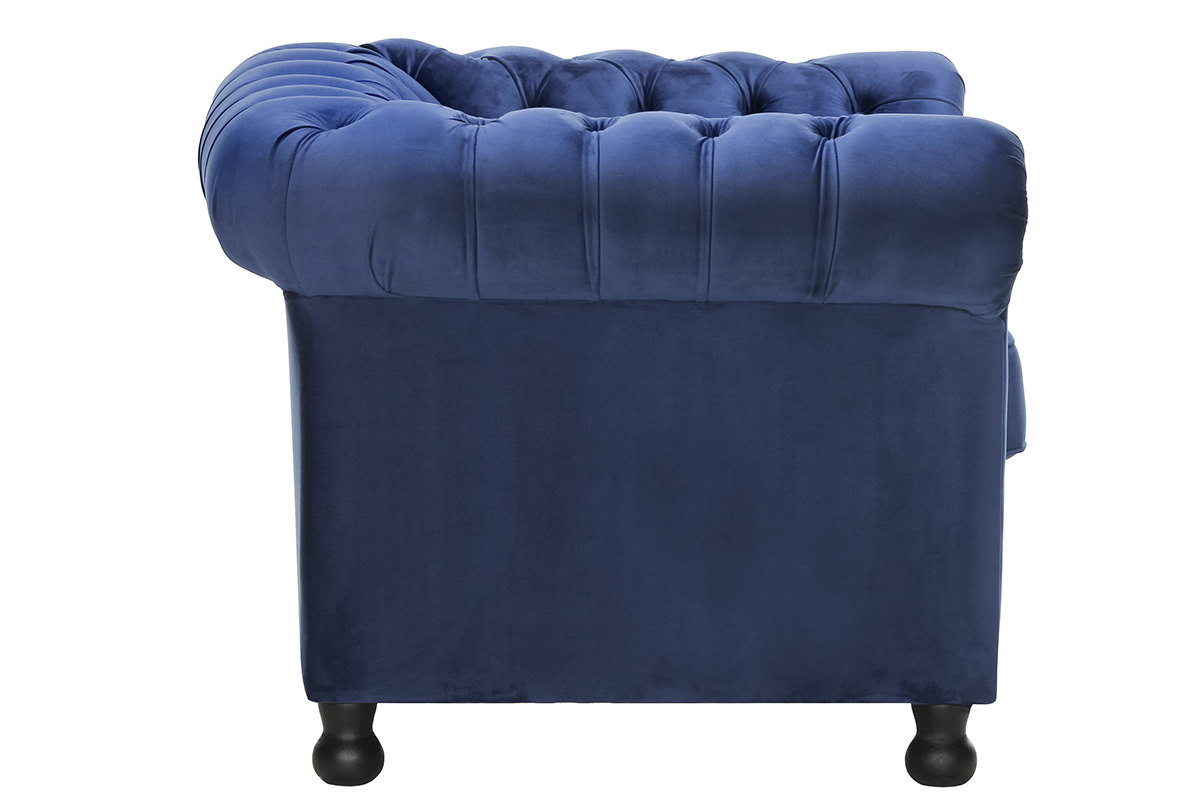 Samtsessel CHESTERFIELD Dunkelblau