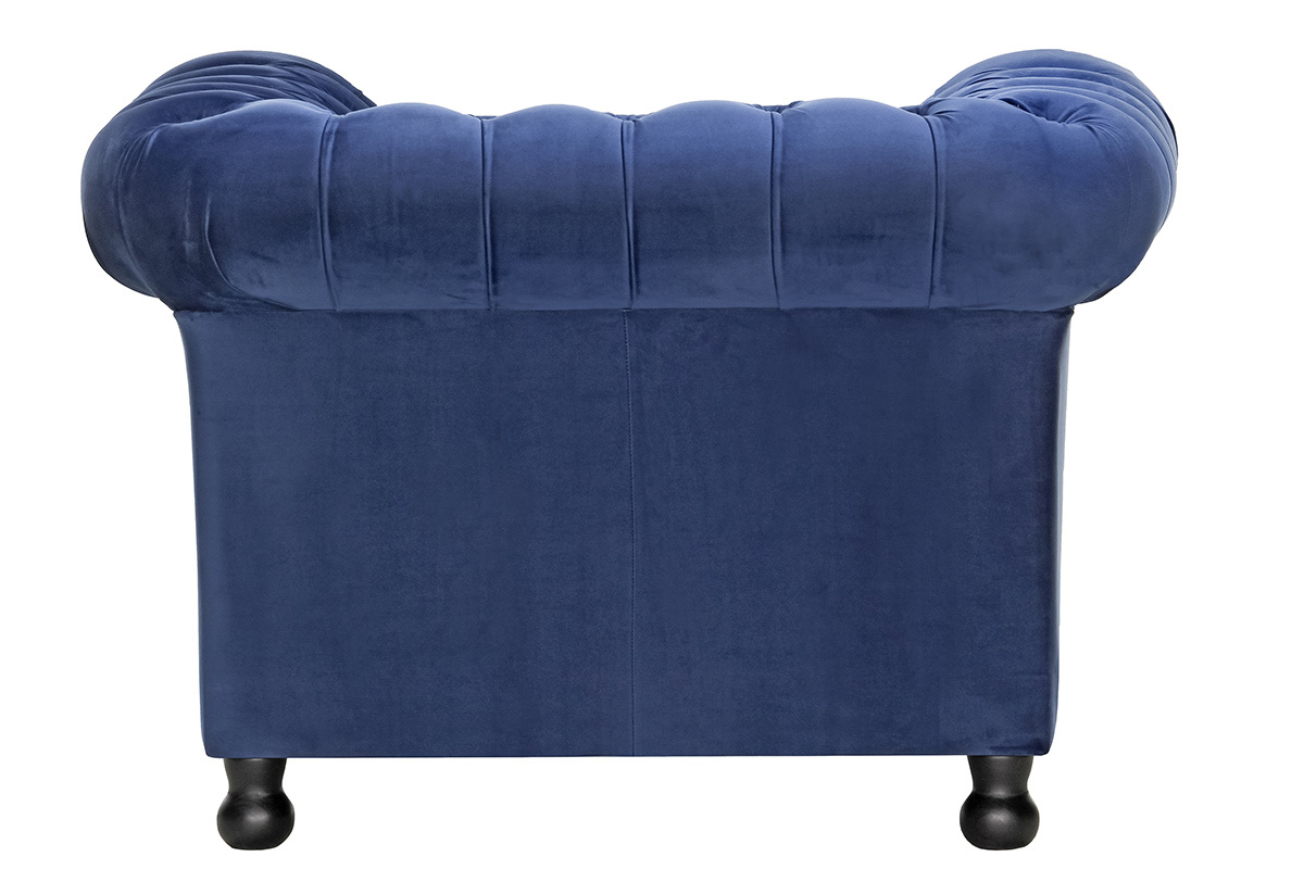 Samtsessel CHESTERFIELD Dunkelblau