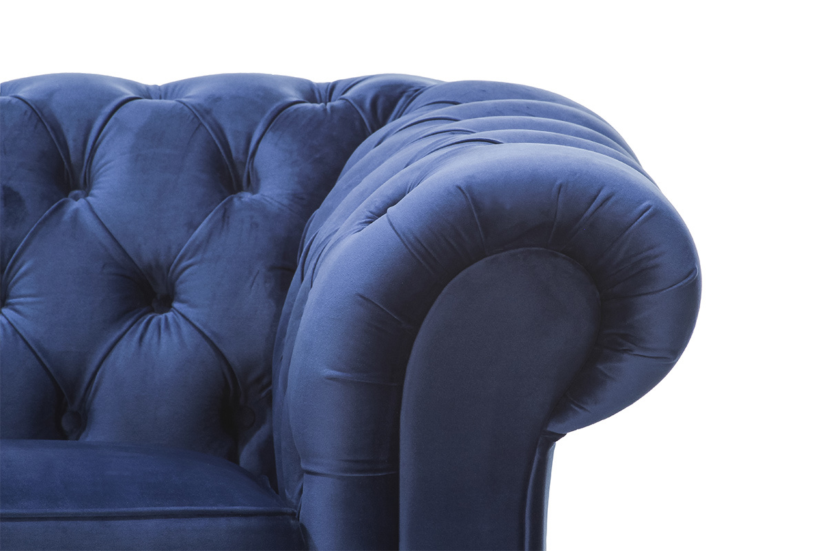 Samtsessel CHESTERFIELD Dunkelblau