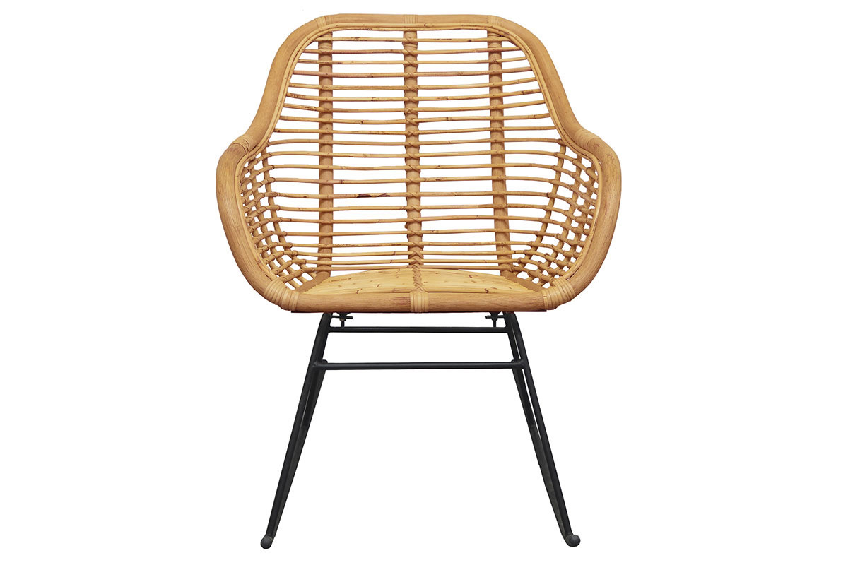 Schaukelstuhl aus Rattan naturfarben MALACCA