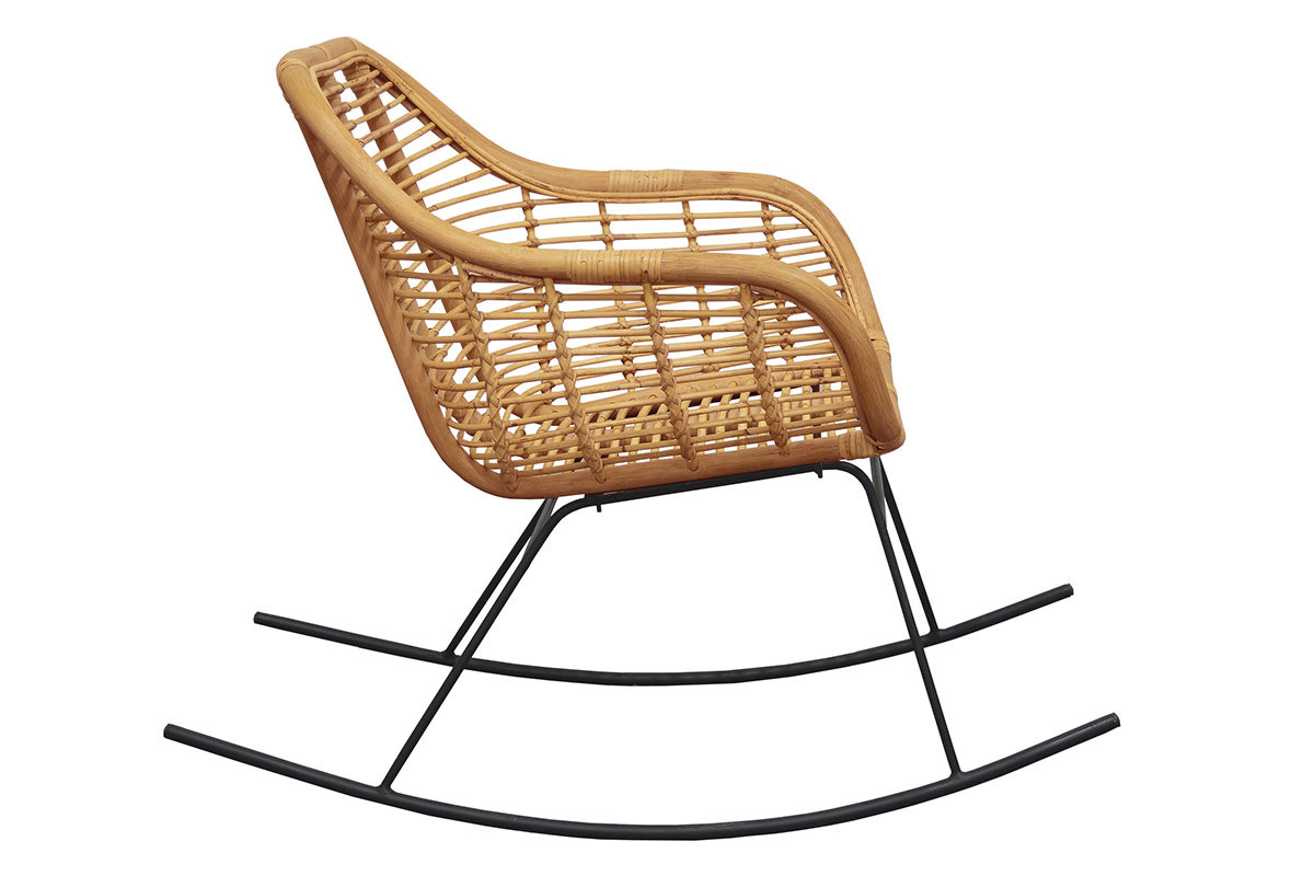 Schaukelstuhl aus Rattan naturfarben MALACCA