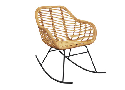 Schaukelstuhl aus Rattan naturfarben MALACCA