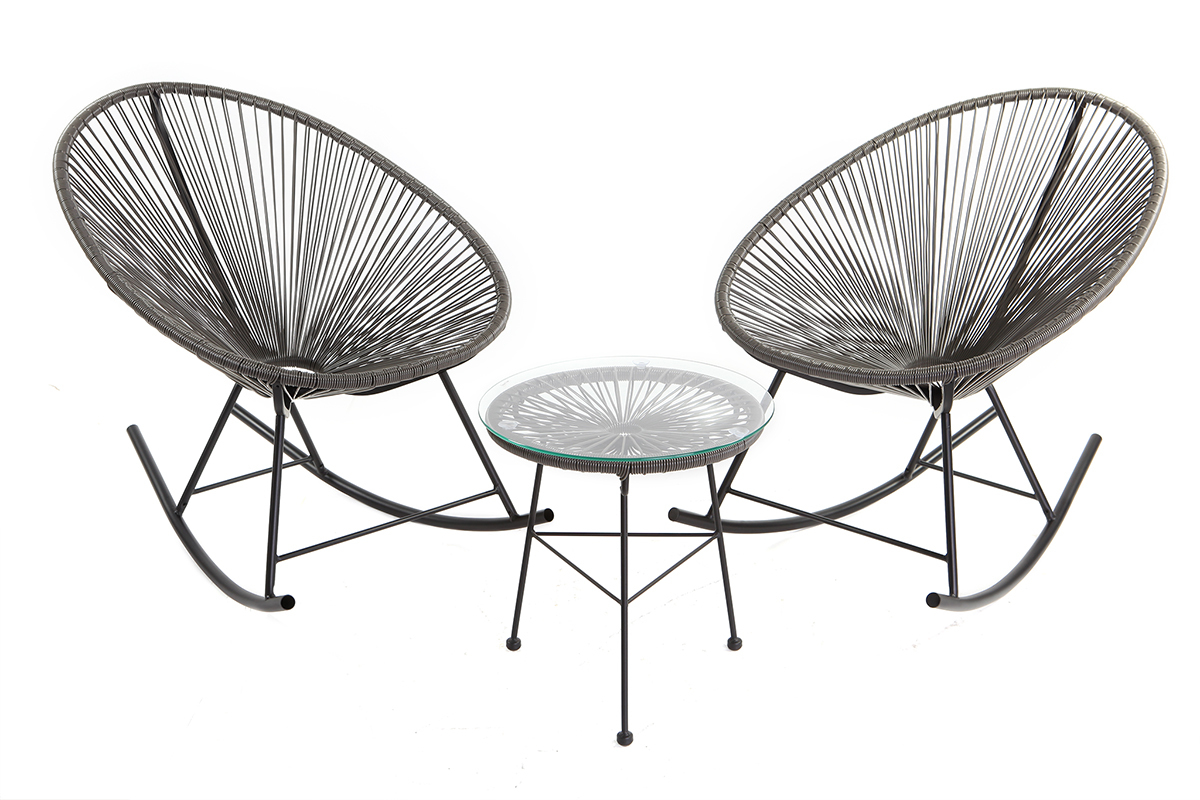 Schaukelstuhl aus Resindr�hten Grau BELLAVISTA