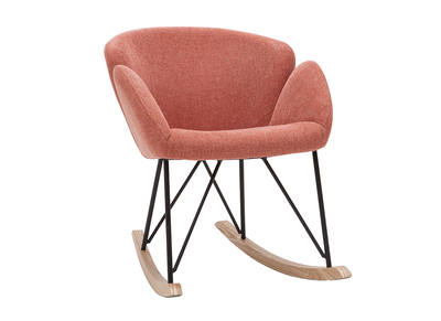 Schaukelstuhl aus Samt-ähnlichen Stoff mit Terrakotta-Muster RHAPSODY