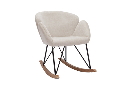 Schaukelstuhl aus Samt-ähnlichen Stoff mit Terrakotta-Muster RHAPSODY